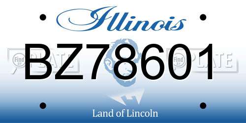 BZ78601 Illinois License Plate