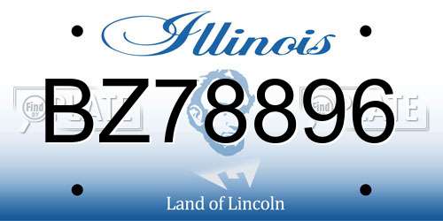 BZ78896 Illinois License Plate