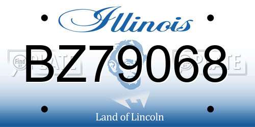 BZ79068 Illinois License Plate
