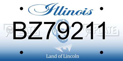 BZ79211 Illinois License Plate