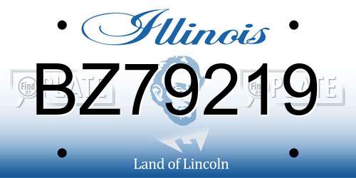 BZ79219 Illinois License Plate