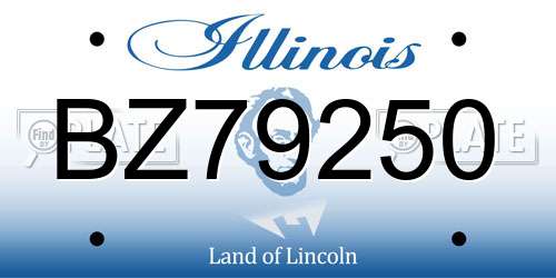 BZ79250 Illinois License Plate
