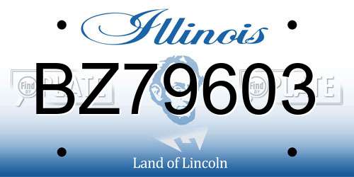 BZ79603 Illinois License Plate