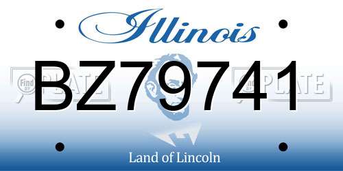 BZ79741 Illinois License Plate