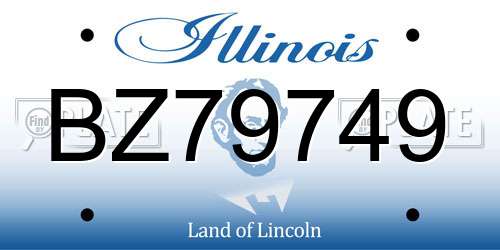 BZ79749 Illinois License Plate