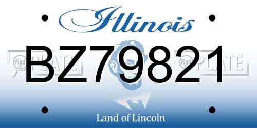 BZ79821 Illinois License Plate