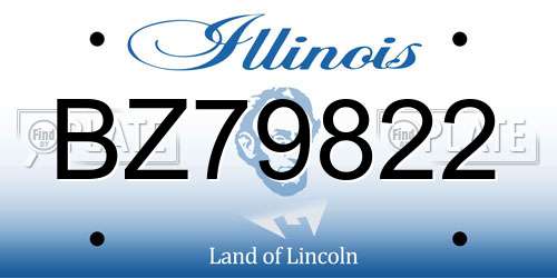BZ79822 Illinois License Plate