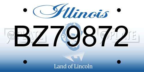BZ79872 Illinois License Plate