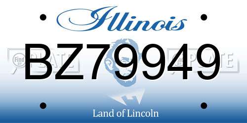 BZ79949 Illinois License Plate