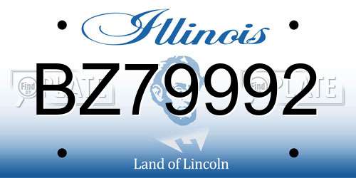 BZ79992 Illinois License Plate