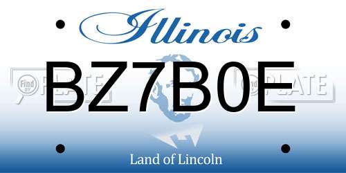 BZ7B0E Illinois License Plate