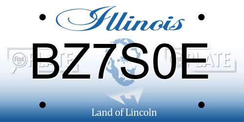 BZ7S0E Illinois License Plate