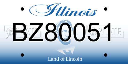 BZ80051 Illinois License Plate