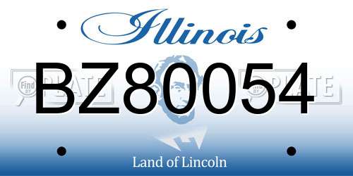 BZ80054 Illinois License Plate