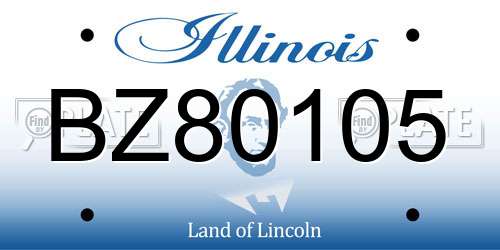 BZ80105 Illinois License Plate