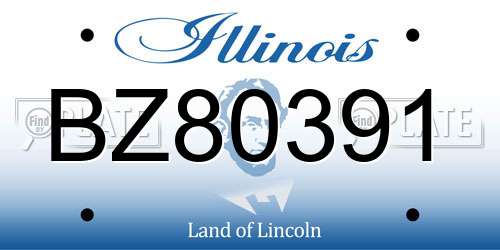 BZ80391 Illinois License Plate