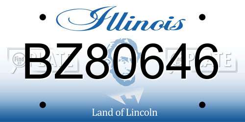 BZ80646 Illinois License Plate