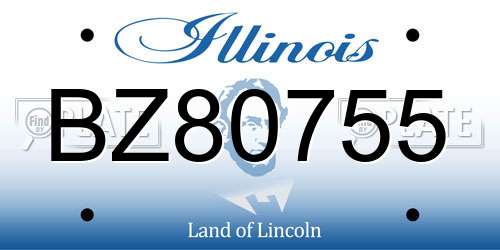 BZ80755 Illinois License Plate