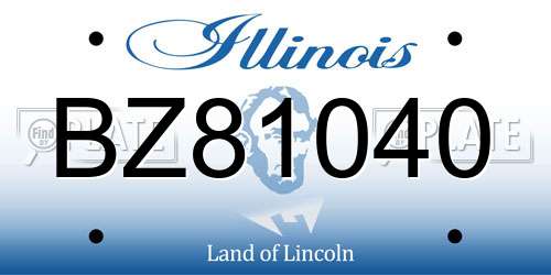 BZ81040 Illinois License Plate