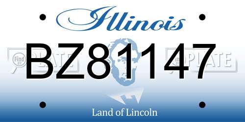 BZ81147 Illinois License Plate