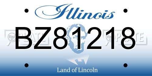 BZ81218 Illinois License Plate