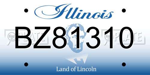 BZ81310 Illinois License Plate