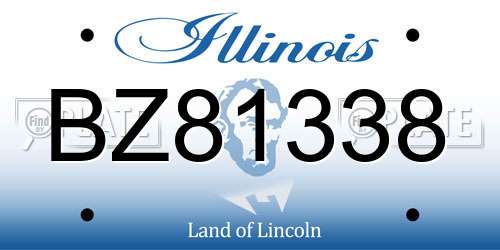 BZ81338 Illinois License Plate