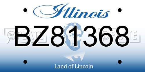 BZ81368 Illinois License Plate