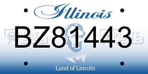 BZ81443 Illinois License Plate