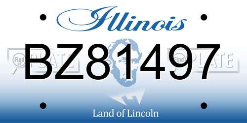 BZ81497 Illinois License Plate