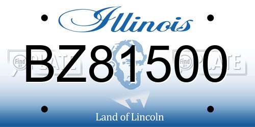 BZ81500 Illinois License Plate