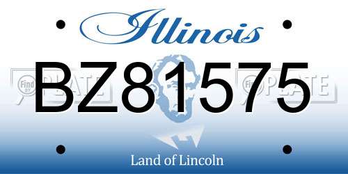 BZ81575 Illinois License Plate