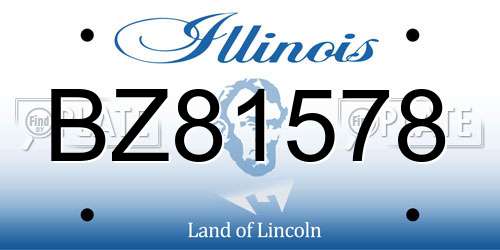 BZ81578 Illinois License Plate