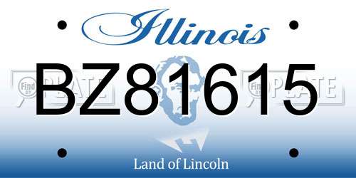 BZ81615 Illinois License Plate