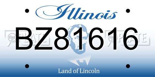 BZ81616 Illinois License Plate