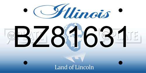 BZ81631 Illinois License Plate