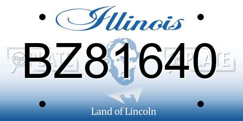 BZ81640 Illinois License Plate