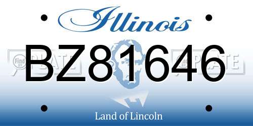 BZ81646 Illinois License Plate