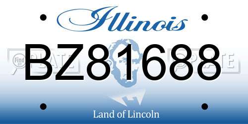 BZ81688 Illinois License Plate