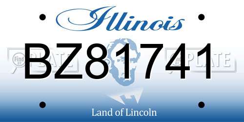 BZ81741 Illinois License Plate