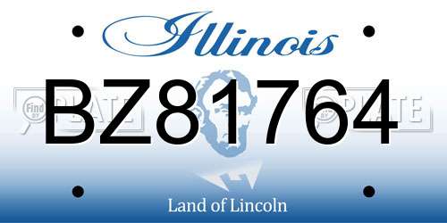 BZ81764 Illinois License Plate