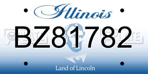 BZ81782 Illinois License Plate
