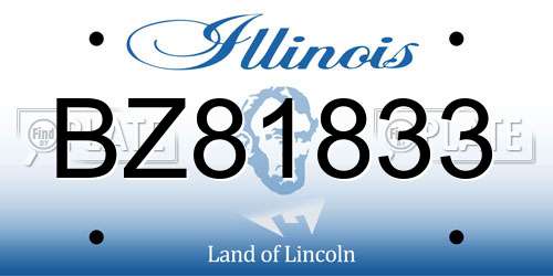 BZ81833 Illinois License Plate