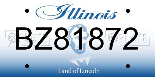 BZ81872 Illinois License Plate