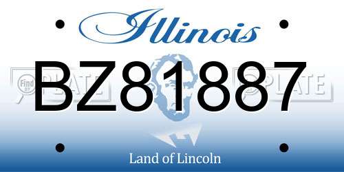 BZ81887 Illinois License Plate