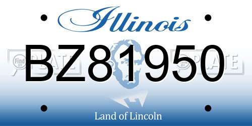 BZ81950 Illinois License Plate