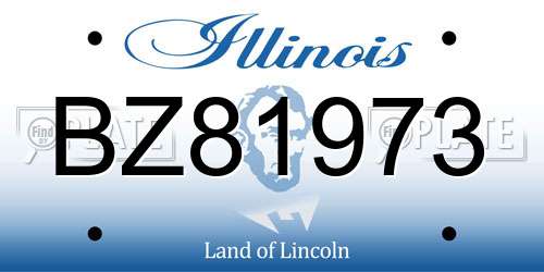 BZ81973 Illinois License Plate