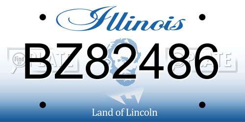 BZ82486 Illinois License Plate