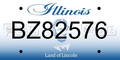 BZ82576 Illinois License Plate