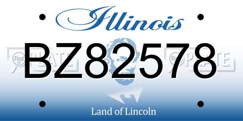BZ82578 Illinois License Plate